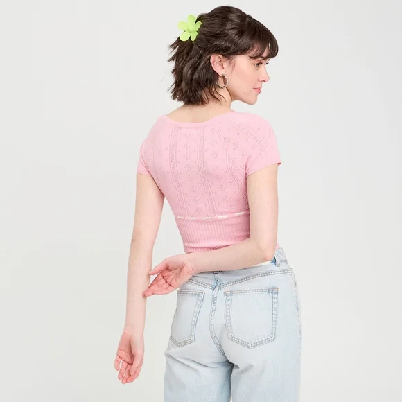Cache Cache Pink Crop Sweater - Picture 5 of 12